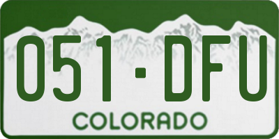 CO license plate 051DFU