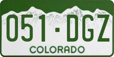 CO license plate 051DGZ
