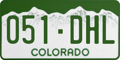 CO license plate 051DHL