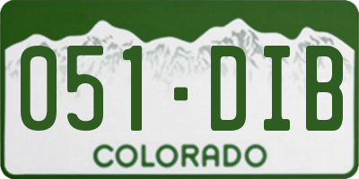 CO license plate 051DIB