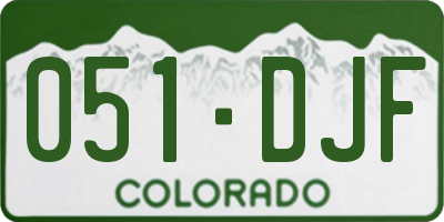CO license plate 051DJF