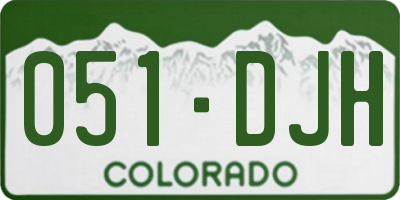 CO license plate 051DJH