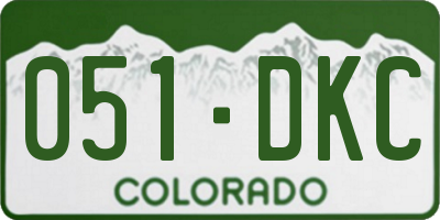 CO license plate 051DKC