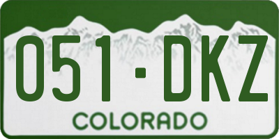 CO license plate 051DKZ