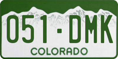 CO license plate 051DMK
