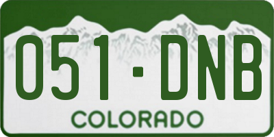 CO license plate 051DNB