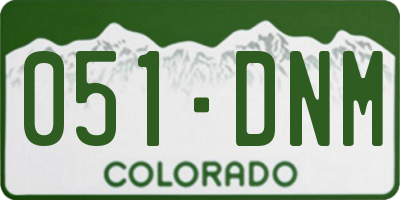 CO license plate 051DNM