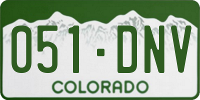 CO license plate 051DNV