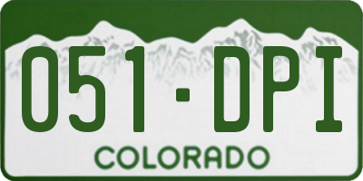 CO license plate 051DPI