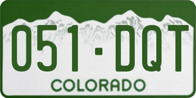 CO license plate 051DQT