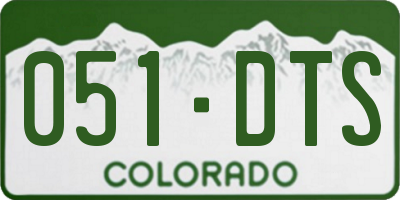 CO license plate 051DTS