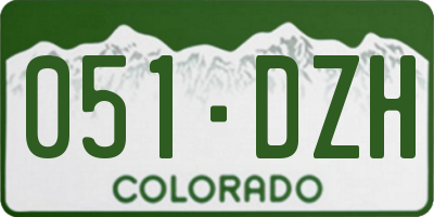 CO license plate 051DZH
