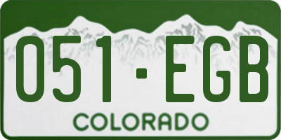 CO license plate 051EGB