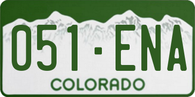 CO license plate 051ENA