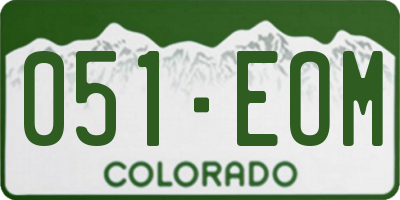 CO license plate 051EOM