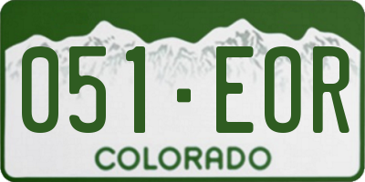 CO license plate 051EOR