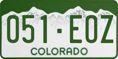 CO license plate 051EOZ