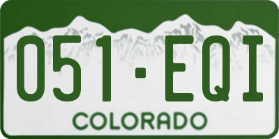 CO license plate 051EQI