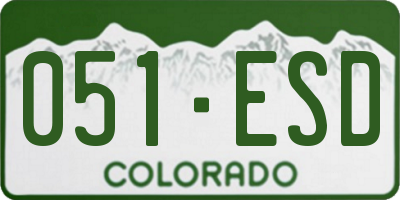 CO license plate 051ESD