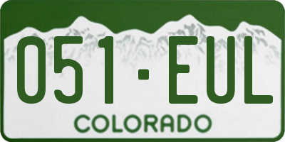CO license plate 051EUL