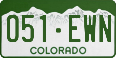 CO license plate 051EWN