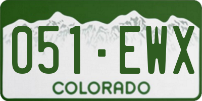 CO license plate 051EWX