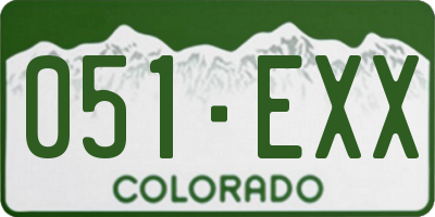 CO license plate 051EXX