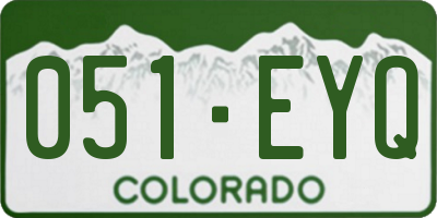 CO license plate 051EYQ