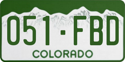 CO license plate 051FBD