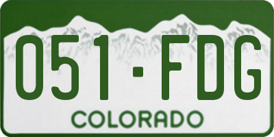 CO license plate 051FDG