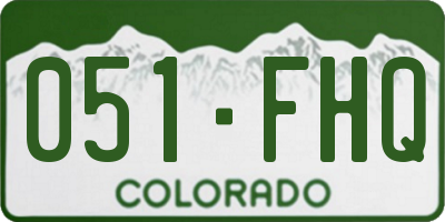 CO license plate 051FHQ
