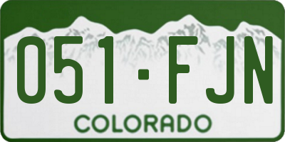 CO license plate 051FJN