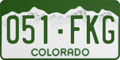 CO license plate 051FKG