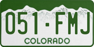 CO license plate 051FMJ