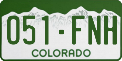 CO license plate 051FNH
