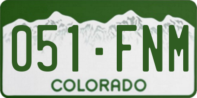 CO license plate 051FNM