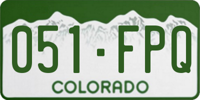CO license plate 051FPQ