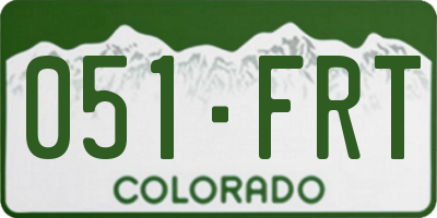 CO license plate 051FRT
