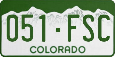 CO license plate 051FSC