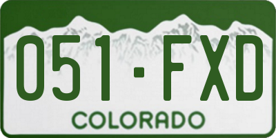 CO license plate 051FXD