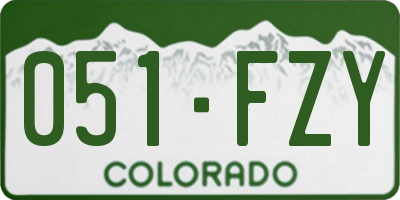 CO license plate 051FZY