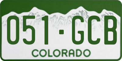 CO license plate 051GCB
