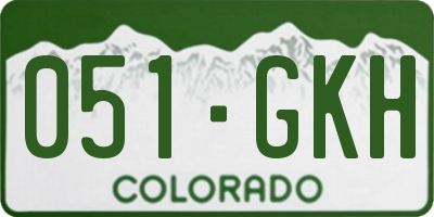 CO license plate 051GKH