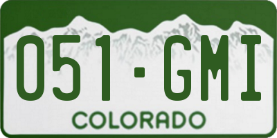 CO license plate 051GMI