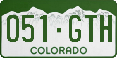 CO license plate 051GTH