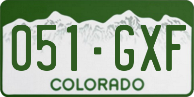 CO license plate 051GXF
