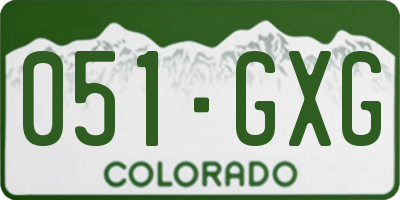 CO license plate 051GXG