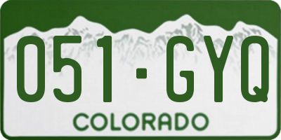 CO license plate 051GYQ