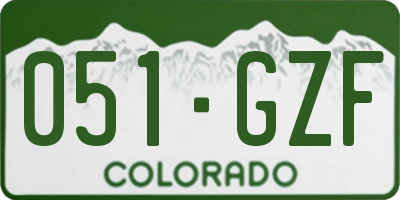 CO license plate 051GZF