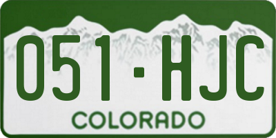 CO license plate 051HJC